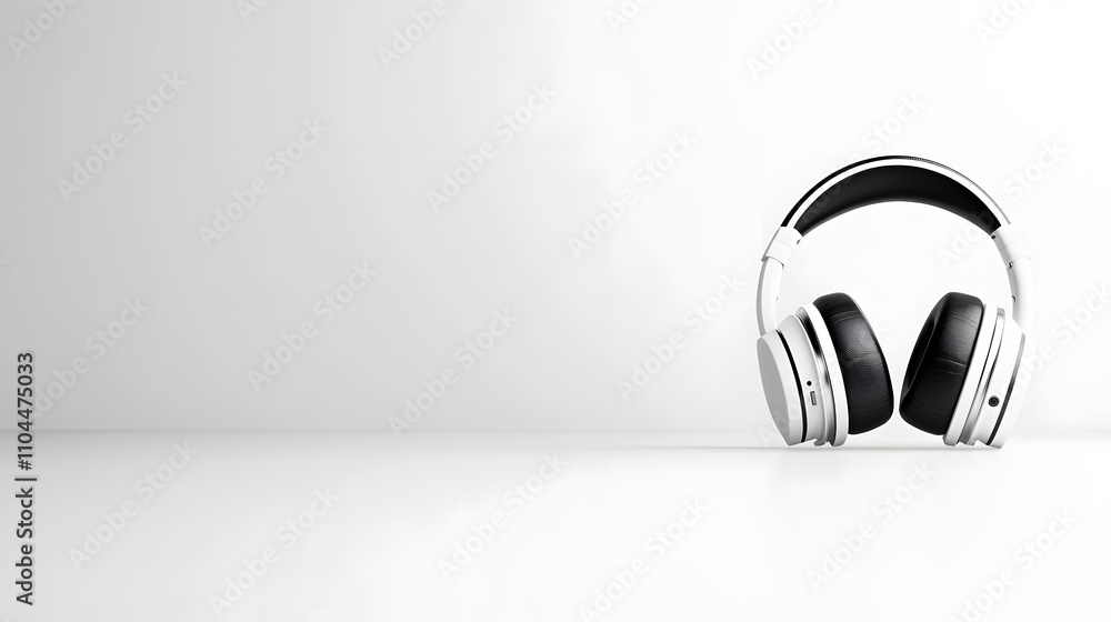 Modern Minimalist Headphone Design Rests Against Calm Background for Serene Listening Experience Modern Minimalist Headphone Design Rests Against Calm Background for Serene Listening Experience