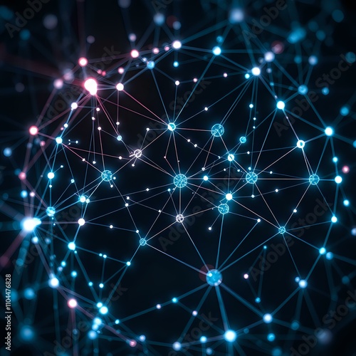 Wallpaper Mural Cybernetic Data Web with Quantum Nodes Torontodigital.ca