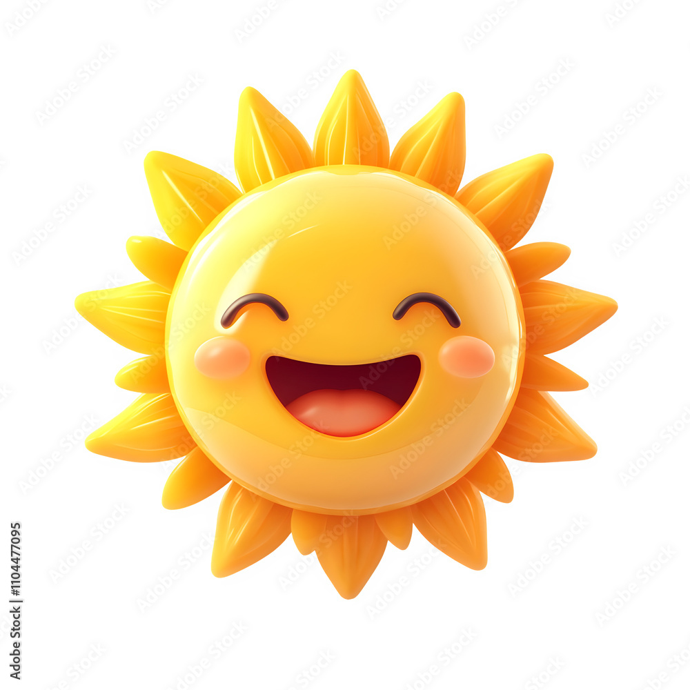 3d illustration of a happy sun character exuding positivity, ideal for summer-themed designs, with a transparent background 3d illustration of a happy sun character exuding positivity, ideal for summer-themed designs, with a transparent background