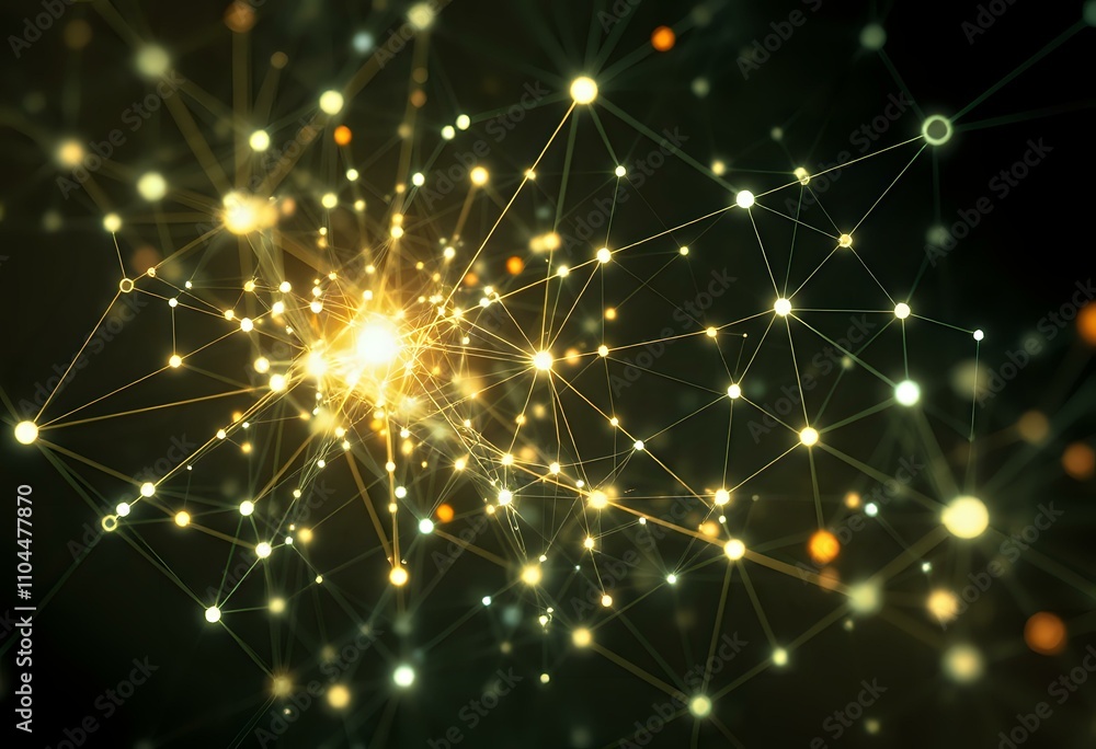 Fototapeta premium Cybernetic Geometric Pattern - Quantum Superposition Matrix