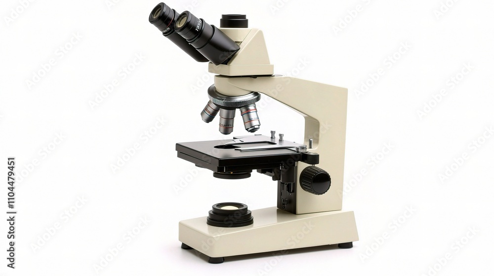 Classic Laboratory Microscope on White Background for Science Use Classic Laboratory Microscope on White Background for Science Use