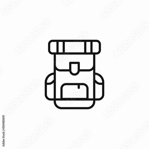 hiking backpack icon sign vector