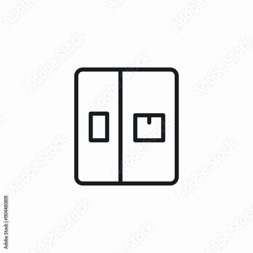 kitchen fridge icon sign vector