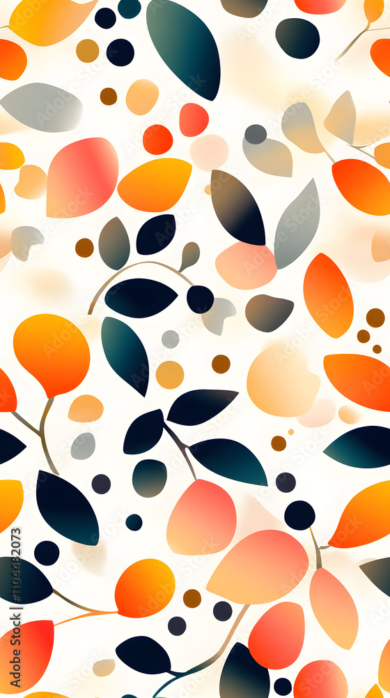 Fototapeta premium Vivid Foliage Patterns Dance Across a Soft Background in an Artistic Floral Design
