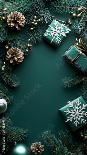 Wallpaper Mural Christmas green background Torontodigital.ca