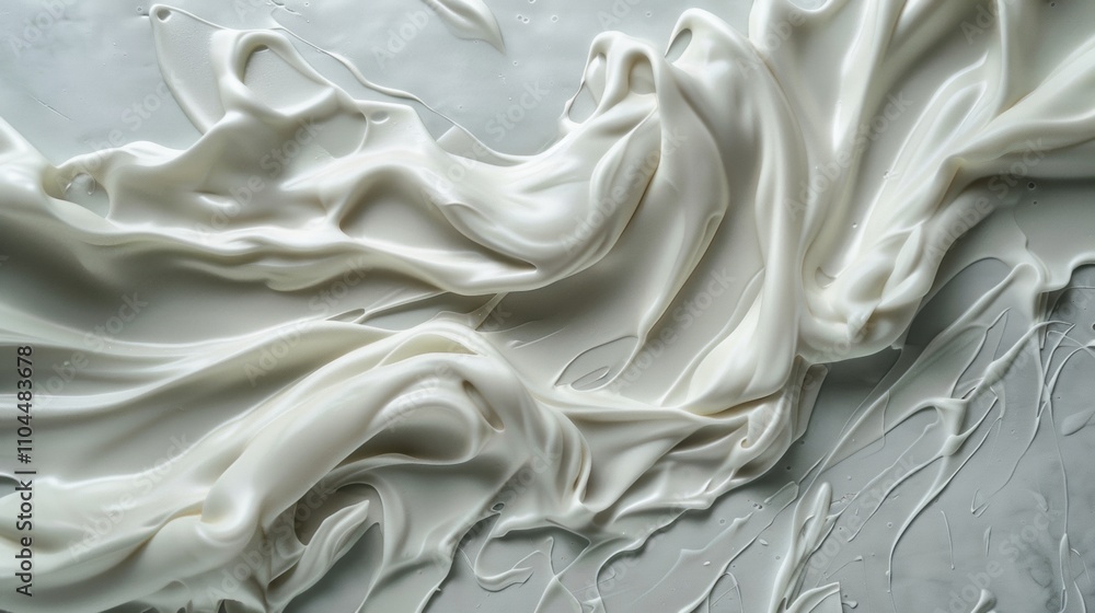 Close-up of swirling white cream texture Close-up of swirling white cream texture