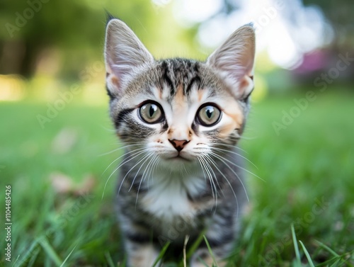 Wallpaper Mural Stunning close-up of a cat’s face, focusing on its vivid green eye, intricate fur details. Torontodigital.ca