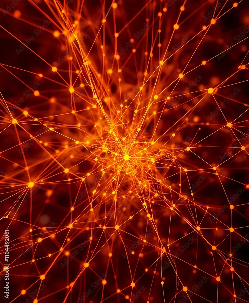 Interconnected Stars Constellation in Warm Hues Interconnected Stars Constellation in Warm Hues