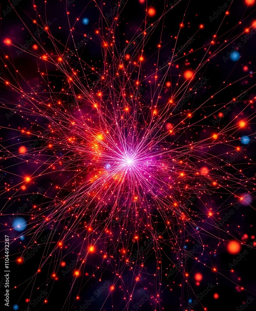 Radiant Binary Nebula in Digital Network Style Radiant Binary Nebula in Digital Network Style