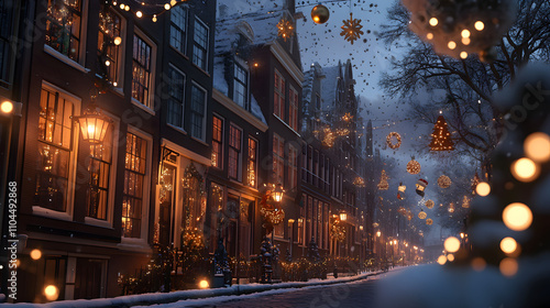  Christmas Time in Amsterdam with the Rijksmuseum in Netherlands at Twilight