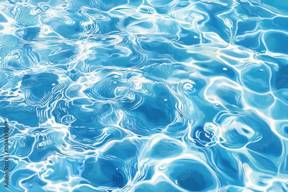 Abstract blue water ripples pattern with white highlights creating a soothing and tranquil textured background Abstract blue water ripples pattern with white highlights creating a soothing and tranquil textured background