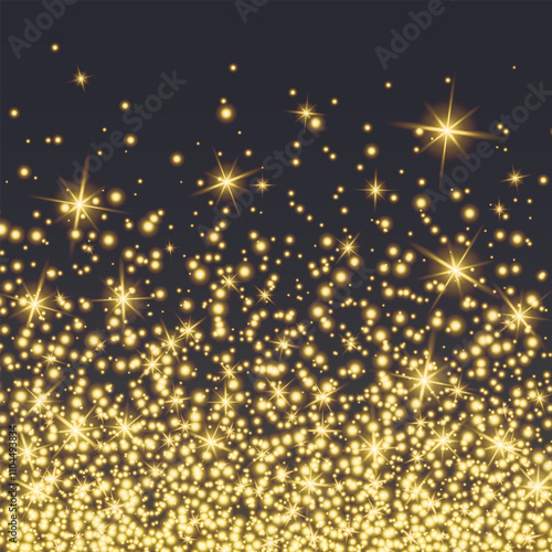 Luxury golden glittering background Falling gold glitter Can be used for Holiday, any celebration Christmas