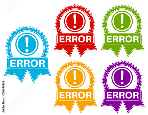 Set collections trendy colorful error icon sign. maintenance labels design template Vector illustration