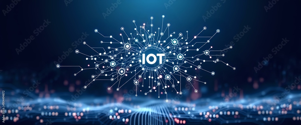 Obraz premium Abstract IoT Network Infographic - Minimalist Nodes & Connections Design