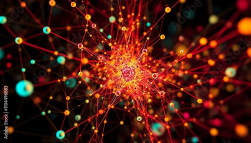 Abstract Quantum Entanglement Pattern in Vibrant Colors