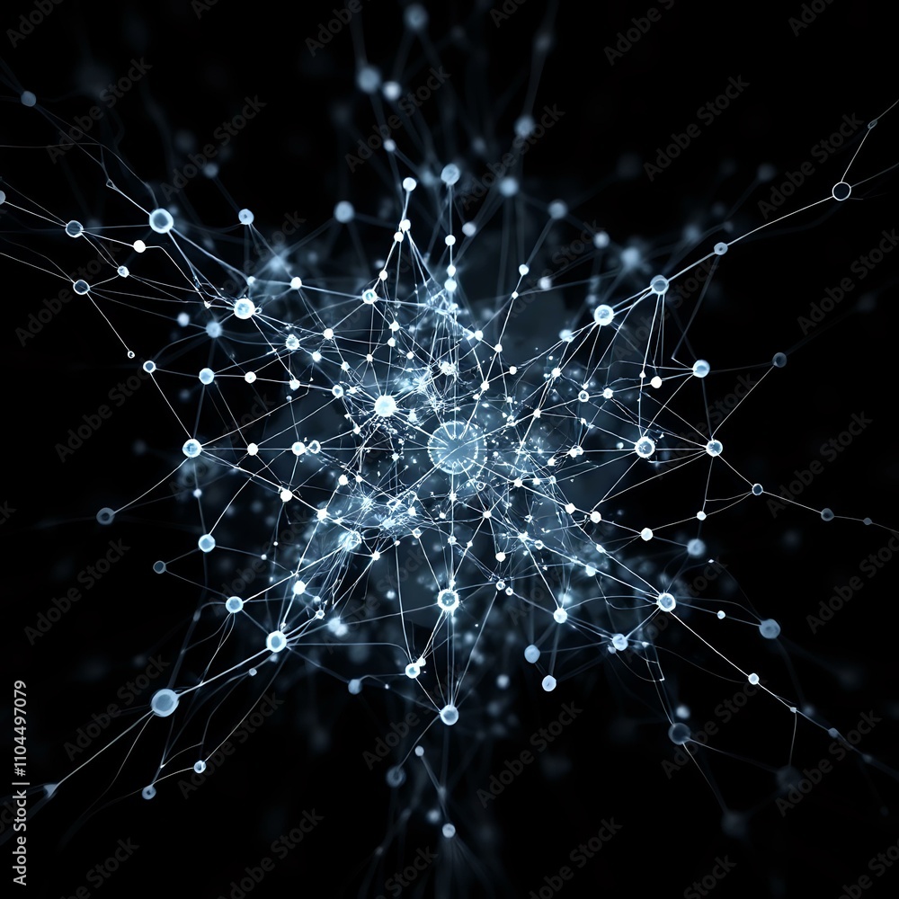 Obraz premium Cybernetic Starburst Data Visualization