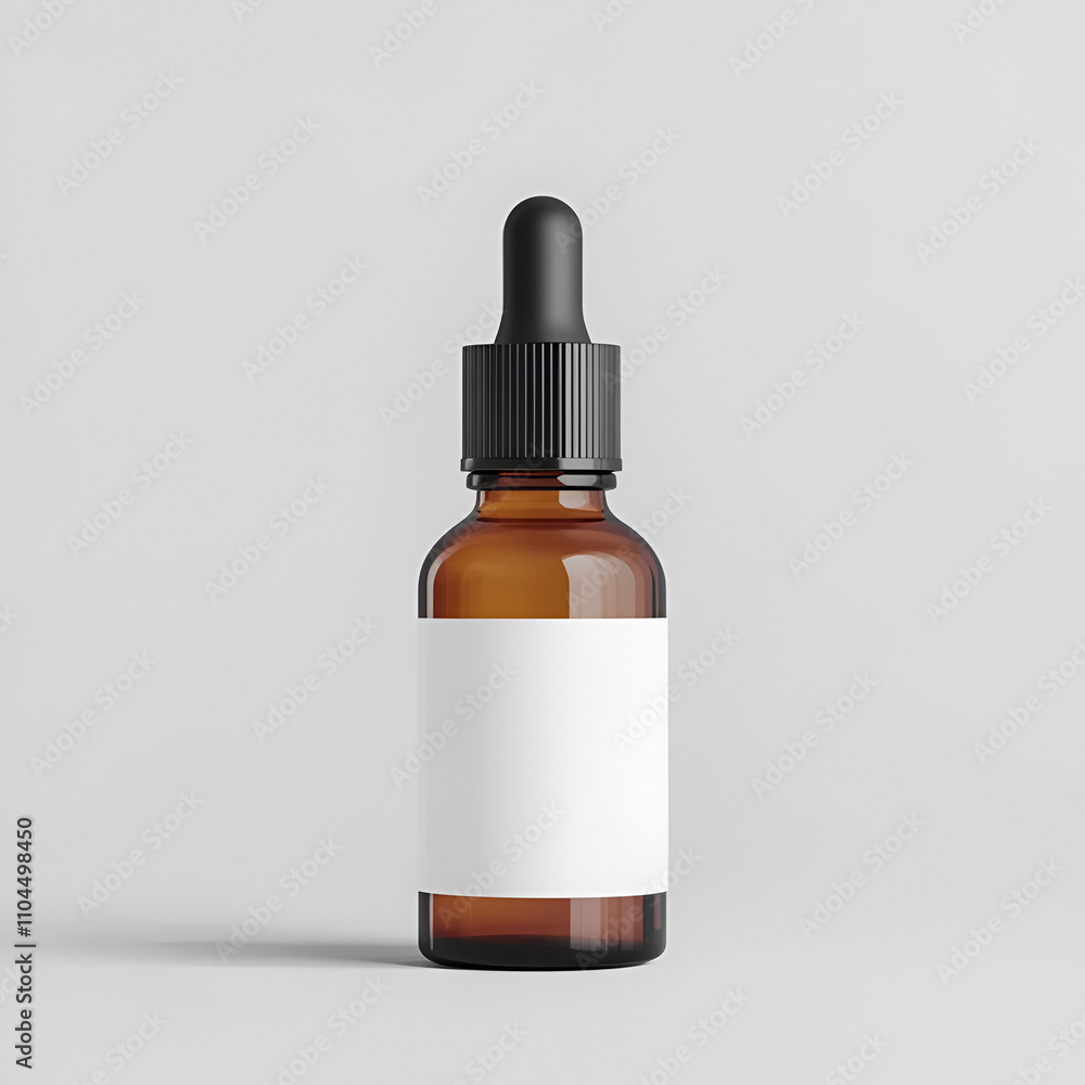 Minimalist White Serum Dropper Bottle On A Light Background Minimalist White Serum Dropper Bottle On A Light Background