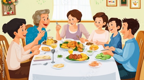 Generations chat at dinner