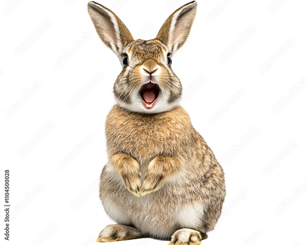 Obraz premium a rabbit with its mouth open