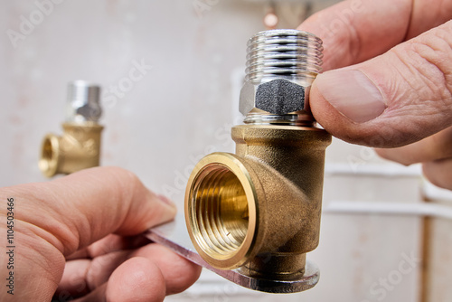 Adapter with external thread male tap reducer connection to mounting bracket for mixer faucet.