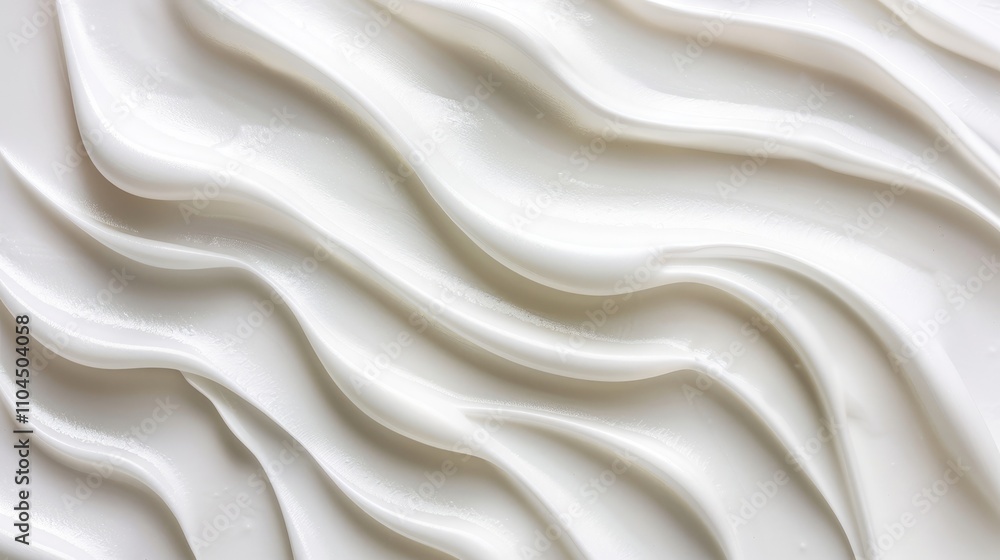 Cream moisturiser close-up with wavy texture on white background - skincare beauty product. Cream moisturiser close-up with wavy texture on white background - skincare beauty product.