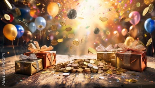 Children squeal in delight as they gather the bounty.  