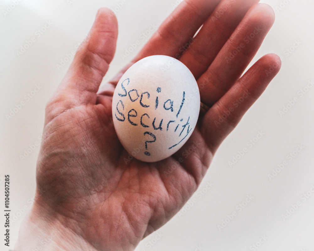 abstract open palm of hand holding egg metaphor retirement social security financial planning isolated on a white background abstract open palm of hand holding egg metaphor retirement social security financial planning isolated on a white background