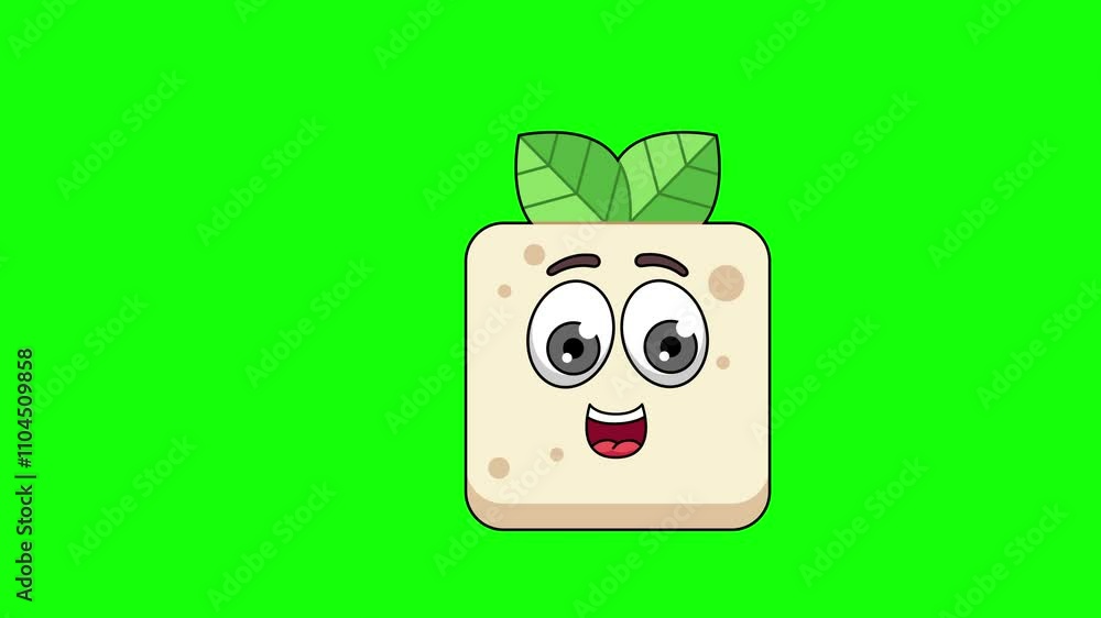 tofu cartoon animation holds a banner, emoji emoticon tofu cartoon animation holds a banner, emoji emoticon