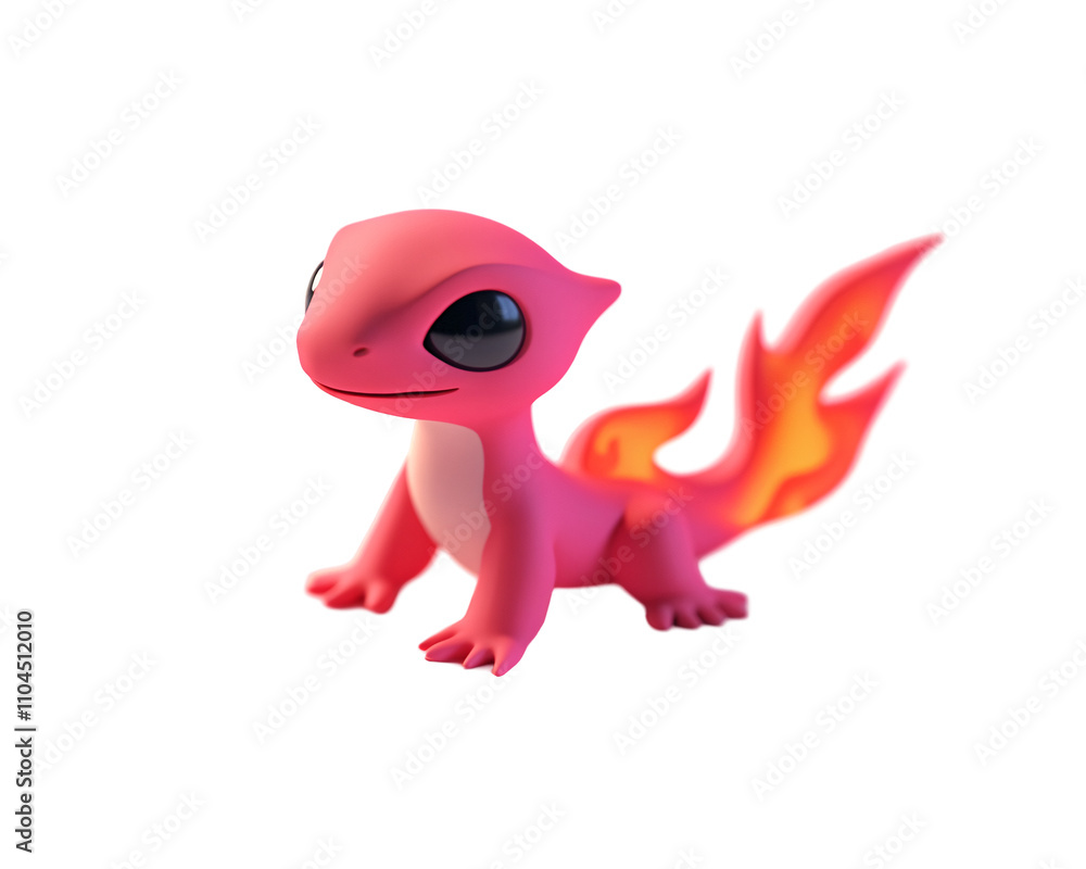 a pink lizard with flames on its tail a pink lizard with flames on its tail