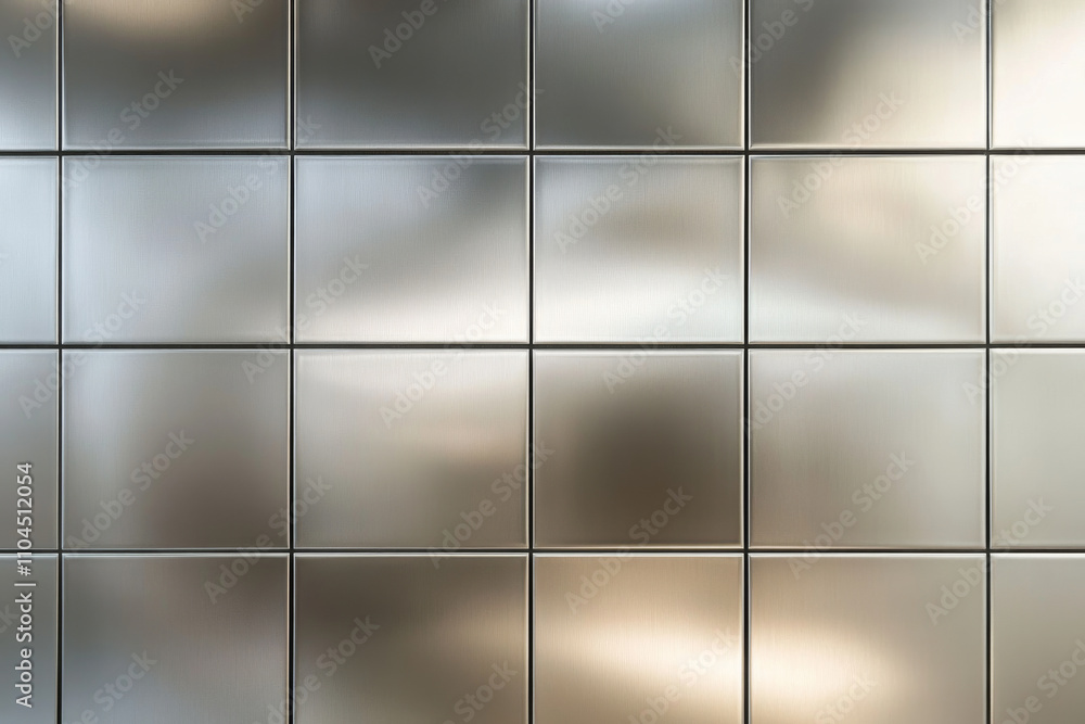 A seamless grid of brushed metal tiles with clean, uniform lines and a modern metallic sheen. A seamless grid of brushed metal tiles with clean, uniform lines and a modern metallic sheen.