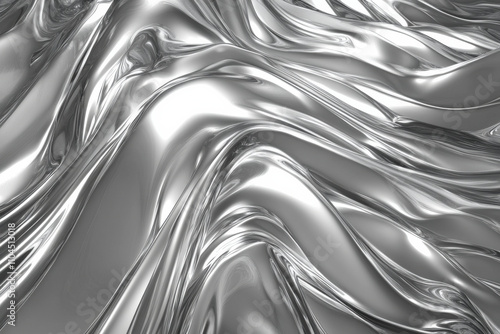 A metal foil background with intricate wrinkles and shiny silver tones, catching light dynamically. photo