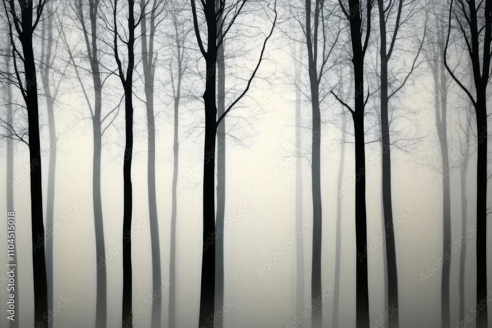 Foggy forest texture, layered with silhouettes of tall trees fading into mist, soft and atmospheric Foggy forest texture, layered with silhouettes of tall trees fading into mist, soft and atmospheric