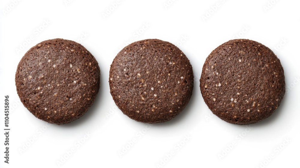 4 coconut cocoa biscuits isolated on white 4 coconut cocoa biscuits isolated on white