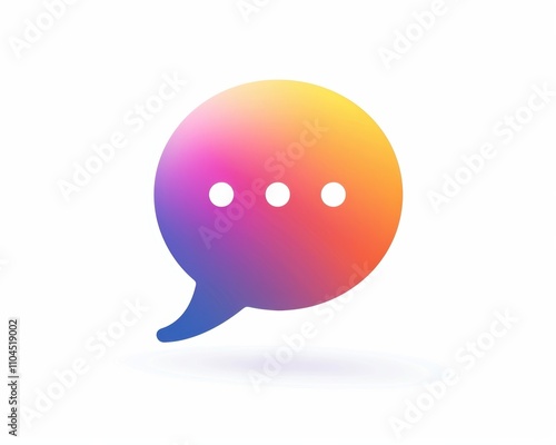 Colorful gradient speech bubble icon, symbolizing communication in a modern era.