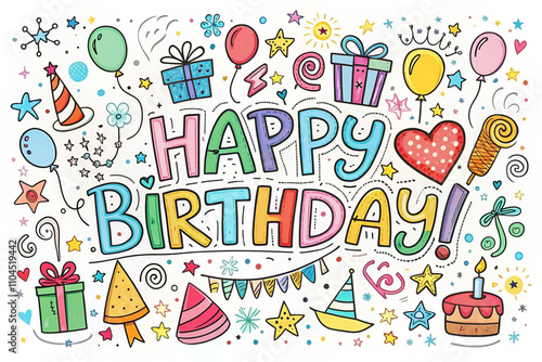 Colorful doodle illustration of 