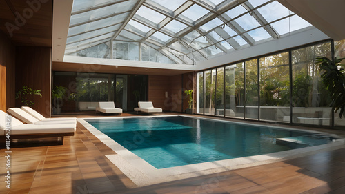 Interior of the modern pool