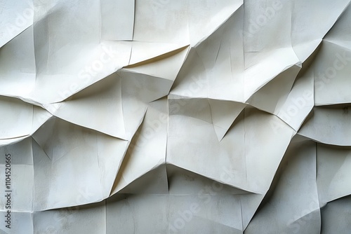 Abstract geometric paper art with folded patterns and sharp angles