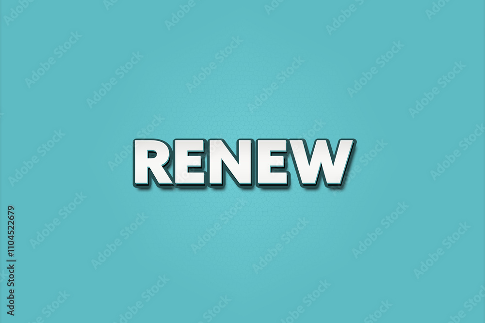 Fototapeta premium Renew. A Illustration with white text isolated on light green background.