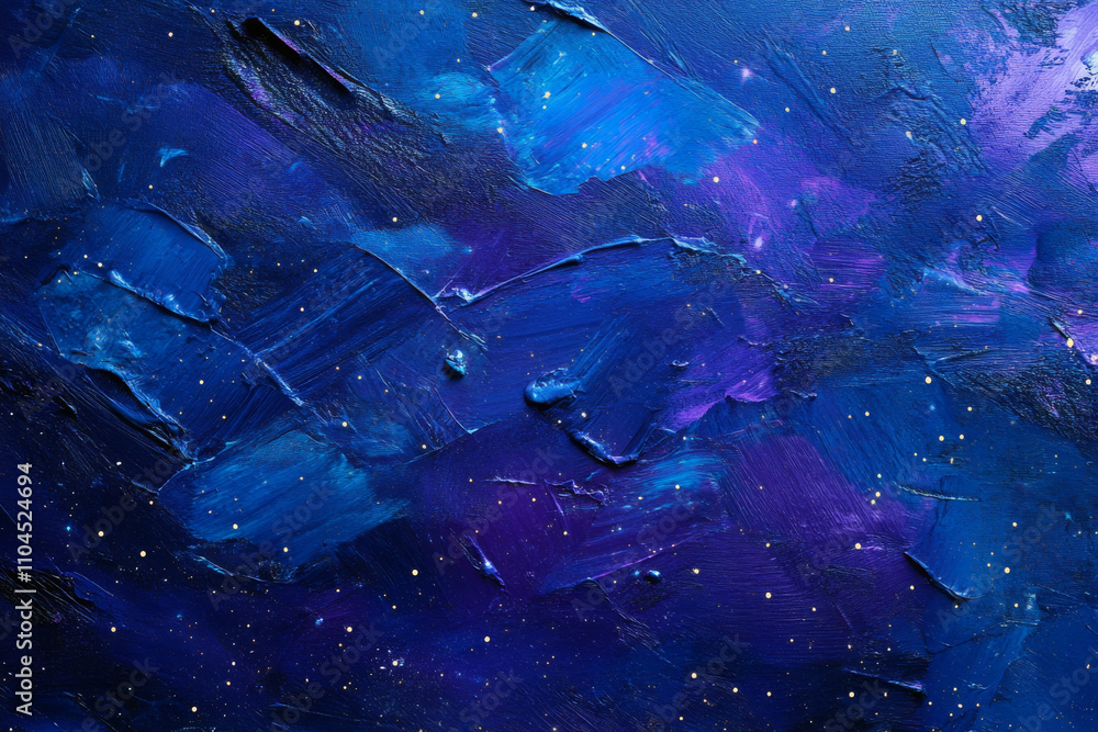 Abstract galaxy texture, deep blues and purples with scattered stars and glowing nebula patterns Abstract galaxy texture, deep blues and purples with scattered stars and glowing nebula patterns