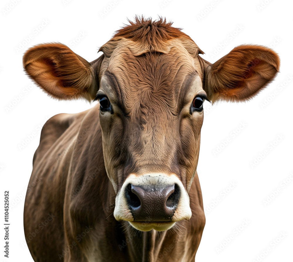 Portrait of a cow isolated on transparent background png Portrait of a cow isolated on transparent background png