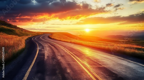 Montana's Sun Road ablaze at sunset