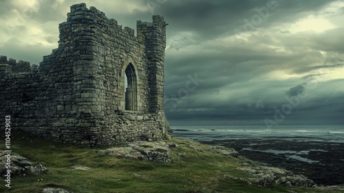 Stone ruins at Saint Andrew's Castle. photo