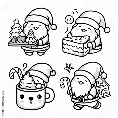 Santa Claus illustrations - Santa Claus stickers - kawaii