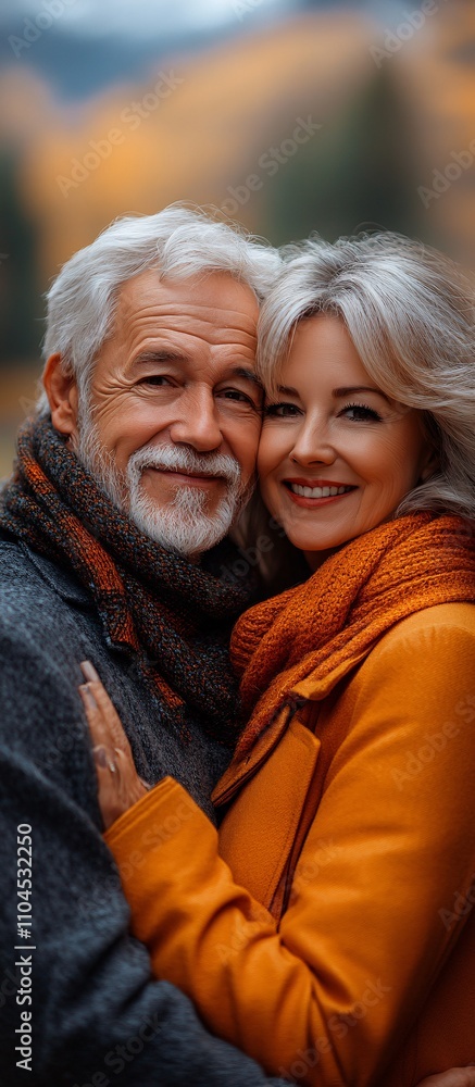 Outdoor, hug and senior couple for fitness, exercise and walking with happy people in retirement Outdoor, hug and senior couple for fitness, exercise and walking with happy people in retirement