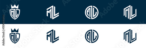 ML LM letter logo set design