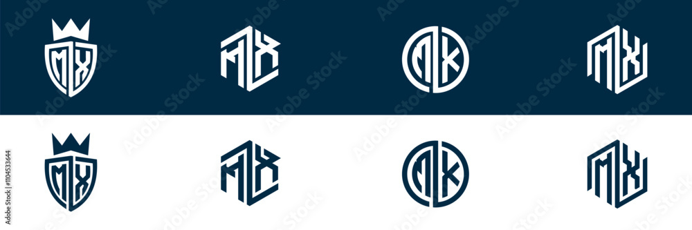 MX XM letter logo set design MX XM letter logo set design
