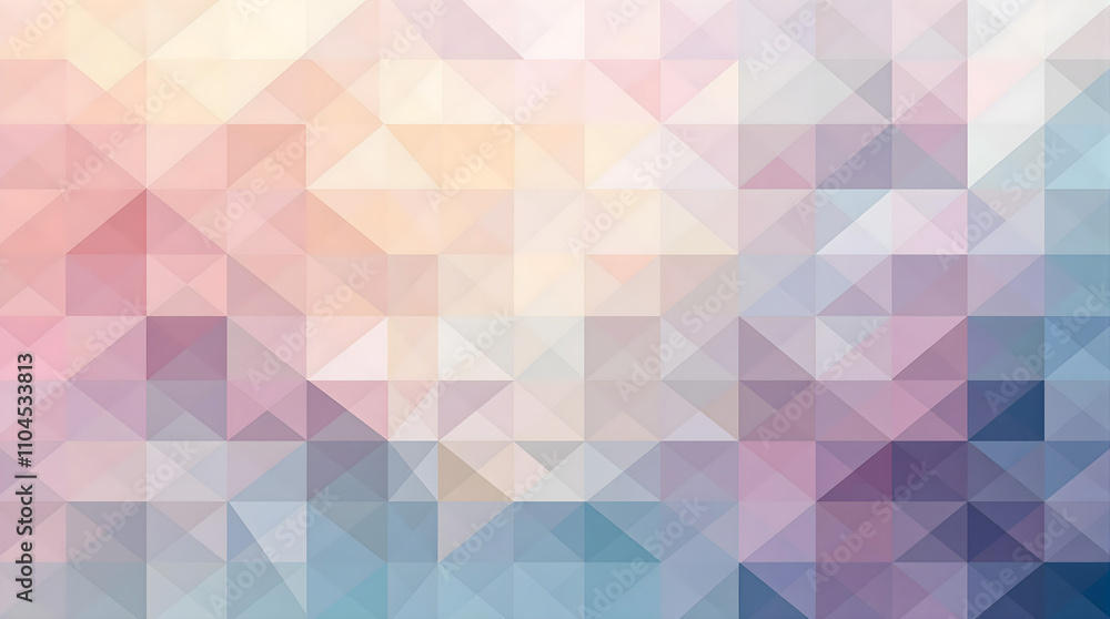 A geometric grid layered with diffused, gradient hues creating a soothing depth illusion A geometric grid layered with diffused, gradient hues creating a soothing depth illusion
