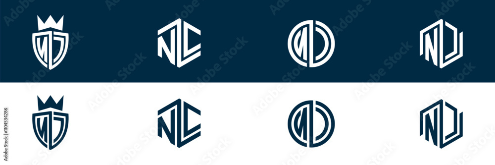 NC CN letter logo set design NC CN letter logo set design