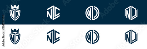 Free Download NC CN letter logo set design - GFXLoad