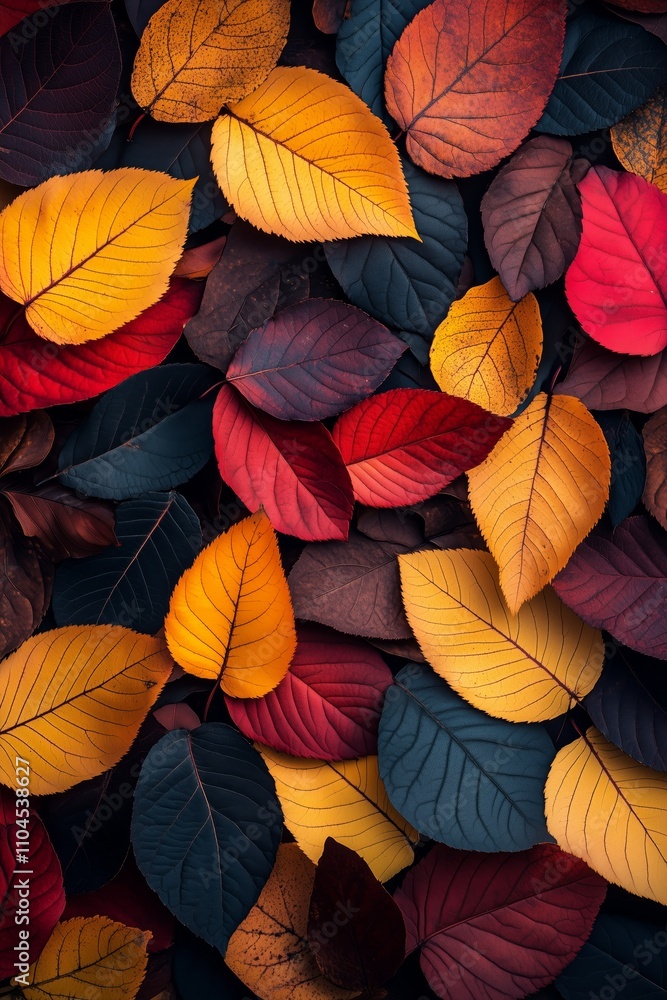A pile of colorful vibrant and natural autumn leaves, vertical background for seasonal concepts. A pile of colorful vibrant and natural autumn leaves, vertical background for seasonal concepts.